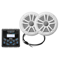 MCKGB450W.6     Boss Audio MCKGB450W.6 Marine Package - Bluetooth&reg;In-Dash Marine Gauge Digital Media AM/FM Receiver w/6.5" Speakers - White     73
