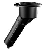 P1030DB     Mate Series Plastic 30&deg; Rod &amp; Cup Holder - Drain - Round Top - Black     73143