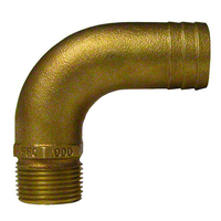FFC-1000     GROCO 1" NPT x 1-1/4" ID Bronze Full Flow 90&deg; Elbow Pipe to Hose Fitting     74181