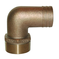 PTHC-1125     GROCO 1-1/4" NPT x 1-1/8" ID Bronze 90 Degree Pipe to Hose Fitting Standard Flow Elbow     74276