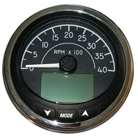 MGT059     Faria 4" Tachometer (4000 RPM) J1939 Compatible w/o Pressure Port - Euro Black w/Stainless Steel Bezel