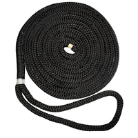 C5054-16-00015     New England Ropes 1/2" X 15' Nylon Double Braid Dock Line - Black     76576