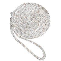 C6050-24-00025     New England Ropes 3/4" X 25' Premium Nylon 3 Strand Dock Line - White w/Tracer     76612