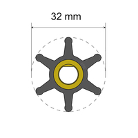 06-01-001     Albin Pump Premium Impeller Kit - 32 x 8 x 12mm - 6 Blade - Single Flat Insert     77960