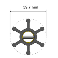06-01-002     Albin Pump Premium Impeller Kit - 39.7 x 12 x 19.2mm - 6 Blade - Pin Insert     77961