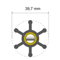 06-01-003     Albin Pump Premium Impeller Kit - 39.7 x 9.5 x 19.2mm - 6 Blade - Pin Insert     77962