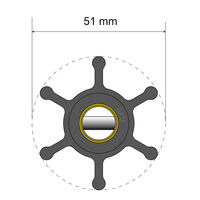06-01-006     Albin Pump Premium Impeller Kit - 51 x 22 x 12.7mm - 6 Blade - Pin Insert     77965