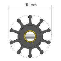 06-01-010     Albin Pump Premium Impeller Kit - 51 x 12 x 22mm - 10 Blade - Pin Insert     77969