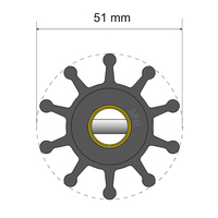 06-01-011     Albin Pump Premium Impeller Kit - 51 x 12.7 x 22mm - 10 Blade - Pin Insert     77970