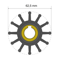 06-01-015     Albin Pump Premium Impeller Kit 62.5 x 16 x 22.4mm - 12 Blade - Key Insert     77974