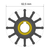 06-01-016     Albin Pump Premium Impeller Kit 62.5 x 16 x 32mm - 12 Blade - Key Insert     77975