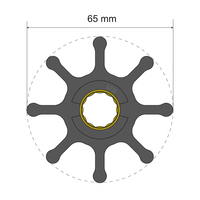 06-01-021     Albin Pump Premium Impeller Kit 65 x 16 x 50mm - 8 Blade - Spline Insert     77981