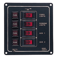 422010-1     Sea-Dog Aluminum Switch Panel - Vertical - 4 Switch     79021