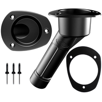 P2030BK     Mate Series Plastic Rod &amp; Cup Holder 30&deg; Closed w/Oval Top f/Kayaks - Black     80724