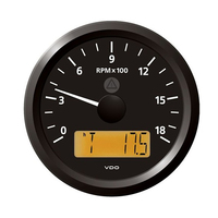 A2C59512350     Veratron 3-3/8" (85 mm) ViewLine Tachometer - 0 to 6000 RPM - 8 to 32V - Black Dial &amp; Triangle Bezel     81561