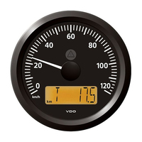 A2C59512369     Veratron 3-3/8" (85 mm) ViewLine Speedometer - 0 to 120 KMH - 12/24V - Black Dial &amp; Triangular Bezel     81564