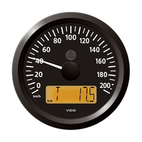 A2C59512370     Veratron 3-3/8" (85 mm) ViewLine Speedometer - 0 to 200 KMH - 12/24V - Black Dial &amp; Triangular Bezel     81565