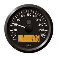 A2C59512371     Veratron 3-3/8" (85 mm) ViewLine Speedometer - 0 to 300 KMH - 12/24V - Black Dial &amp; Triangular Bezel     81566