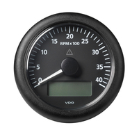 A2C59512391     Veratron 3-3/8" (85MM) ViewLine Tach w/Multifunction Display - 0 to 4000 RPM - Black Dial &amp; Bezel     81570