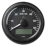 A2C59512393     Veratron 3-3/8" (85MM) ViewLine Tachometer w/Multi-Function Display - 0 to 6000 RPM - Black Dial &amp; Bezel     81572