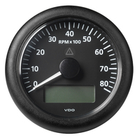 A2C59512395     Veratron 3-3/8" (85MM) ViewLine Tachometer with Multi-Function Display - 0 to 8000 RPM - Black Dial &amp; Bezel     81574