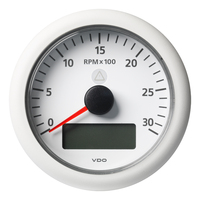 A2C59512396     Veratron 3-3/8" (85MM) ViewLine Tachometer with Multi-function Display - 0 to 3000 RPM - White Dial &amp; Bezel     81575