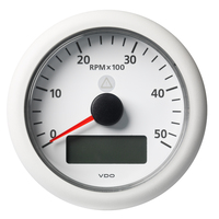 A2C59512398     Veratron 3-3/8" (85MM) ViewLine Tachometer w/Multi-Function Display - 0 to 5000 RPM - White Dial &amp; Bezel     81577