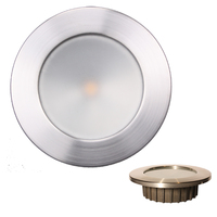 LLB-46WB-0A-BN     Lunasea &ldquo;ZERO EMI&rdquo; Recessed 3.5&rdquo; LED Light - Warm White, Blue w/Brushed Stainless Steel Bezel - 12VDC     82904