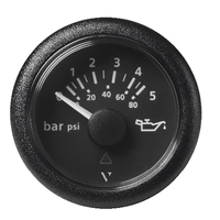 A2C59514123     Veratron 52 MM (2-1/16") ViewLine Oil Pressure Gauge 5 Bar/80 PSI - Black Dial &amp; Round Bezel     83055