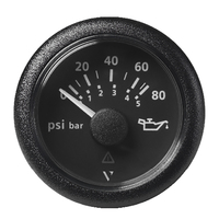 A2C59514128     Veratron 52MM (2-1/16") ViewLine Oil Pressure Gauge 80 PSI/5 Bar - Black Dial &amp; Round Bezel     83079