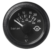 A2C59514136     Veratron 52MM (2-1/16") ViewLine Transmission Oil Pressure 25 Bar/350 PSI - Black Dial &amp; Round Bezel     83081