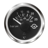 A2C59514137     Veratron 52MM (2-1/16") ViewLine Transmission Oil Pressure 25 Bar/350 PSI - Black Dial &amp; Chrome Triangular Bezel     83082