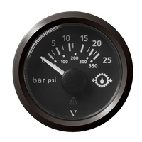 A2C59514139     Veratron 52MM (2-1/16") ViewLine Transmission Oil Pressure 25 Bar/350 PSI - Black Dial &amp; Triangular Bezel     83083