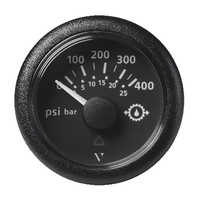 A2C59514145     Veratron 2-1/16" (52mm) ViewLine Transmission Oil Pressure 400 PSI/25 Bar - Black Dial &amp; Round Bezel     83086