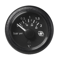 A2C59514149     Veratron 52MM (2-1/16") ViewLine Boost Pressure Gauge 2 Bar/30 PSI - Black Dial &amp; Round Bezel     83087
