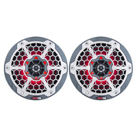 CF-65     DS18 HYDRO 6.5" 2-Way Marine Speakers w/RGB LED Lights 375W - Black Carbon Fiber