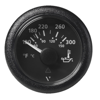 A2C59514165     Veratron 52MM (2-1/16") ViewLine Oil Temperature Gauge 120-300&deg;F - Black Dial &amp; Bezel     84118