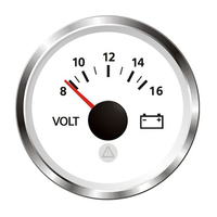 A2C59514850     Veratron 52 MM (2-1/16") ViewLine - Voltmeter 8 to 16V - White w/Chrome Bezel     84230