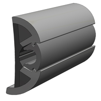 V11-9990GRD80-2     TACO SuproFlex Rub Rail Kit Gray w/Gray Insert - 2"H x 1.2"W x 80'L     87815