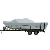 72418F-10     Carver Poly-Flex II Wide Series Styled-to-Fit Boat Cover f/18.5' Aluminum V-Hull Sterndrive Boats with Walk-Thru Windshield - Grey     9