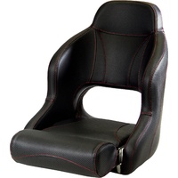 CHSPORTTB  Vetus Australia Part PILOT, sports helm seat with flip up squab, traffic black with red stitching