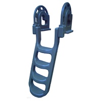 DockEdge     DE2084F     Dock Ladder, 4 Step, Flip Up, Stand Off, LLDPE, Grey