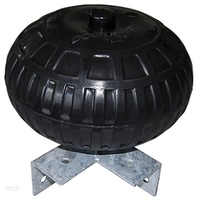 DockEdge     DE95088F     Dock Wheel,  Corner Mount,  9",  Black