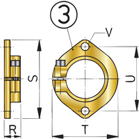 FLK40  Vetus Australia Part Additional mounting flange for bronze stern tube, Ø 40 mm