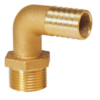 HPM1B  Vetus Australia Part Hose pillar, brass, 90 degree angled, G1", hose Ø 25 mm