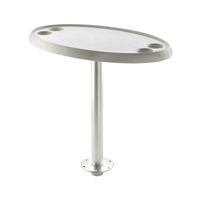 PTTR68  Vetus Australia Part Table oval 76 x 45 cm, with quick remove pedestal and base plate, fixed height 68 cm