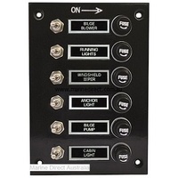 RWB Marine    RWB193   Switch Panel, Black, 6 Switch   Catalogue Page 120