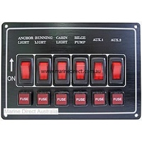 RWB2073B   Switch Panel -Hor.Black 6