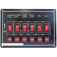 RWB Marine    RWB2073B   Switch Panel -Hor.Black 6   Catalogue Page 121