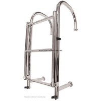 RWB Marine    RWB268   Ladder - Step-thru, S/S,  4 Step, Flat Top Mount, Angled, W 310mm   Catalogue Page 149